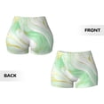 thumbnail image 5 of Yiaed Green And Gold Abstract Marble Print Women's Athletic Shorts Running Shorts Sporty Short High Waisted Elastic Workout Shorts for Yoga Gym Running & Sports -Small, 5 of 6