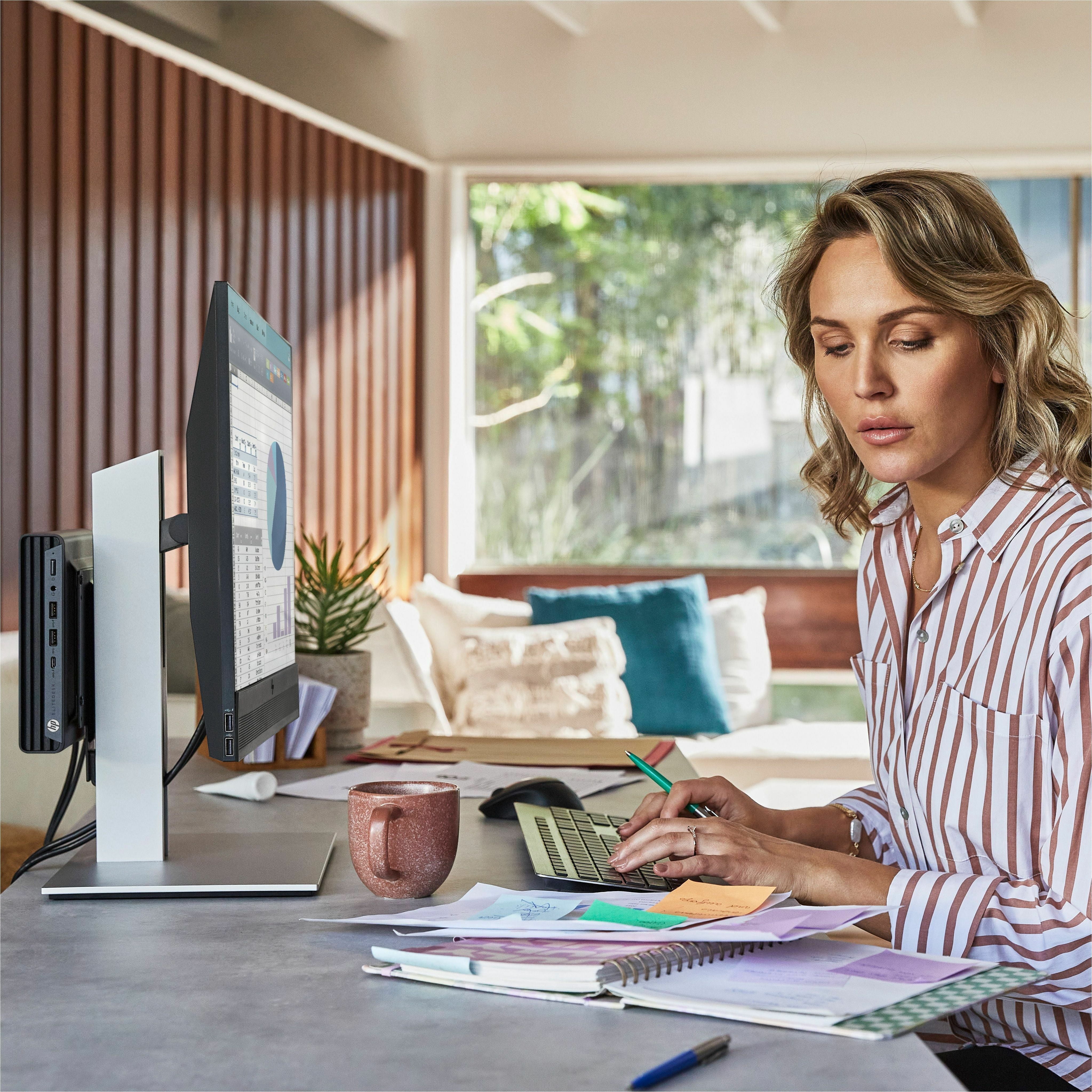 HP Elite Mini 800 G9 Desktop Computer, Intel Core i7 14th Gen i7-14700T, vPro Technology, 16 GB, 512 GB SSD, Desktop Mini, Black, Smart Buy