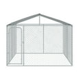 thumbnail image 6 of PawHut 10' x 10' x 6' Outdoor Chain Link Box Kennel Dog House with Cover, 6 of 9
