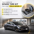 thumbnail image 2 of StanceMagic Complete Spare Wheel Tire Kit Fits 2017-2026 Tesla Model 3 Performance with 20" Wheels, 18x4 Rim, 125/85R18 Tire, 2 Ton Scissor Jack, Tools, Carrying Bag, Also fits Highland, 2 of 8