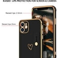 thumbnail image 3 of iPhone 12 Love Heart Cute Case with Wristband Kickstand, Soft TPU Bumper, Slim Shockproof Protection for Girls Women - Black, 3 of 8