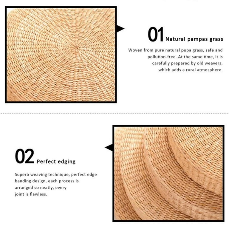 Natural Round Tatami Straw Yoga Seat Cushion Chair Pouf – smorgl