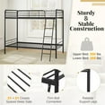 thumbnail image 5 of Demi Bonn Heavy Duty Metal Bunk Bed with Ladder and Safety Guardrails, Bunkbeds for Bedroom, No Box Spring Needed, Black, 5 of 10