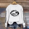 thumbnail image 4 of Mceream Womens Football Game Day Sweatshirt Casual Sunday Funday Sweatshirts Crew Neck Football Season Holiday Casual Long Sleeve Tops White M, 4 of 5