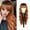 B, variant on Gradient Color Wig Women - Dark Roots 26 Inch Long Wavy Curly Synthetic Heat Fiber Wig with Bangs Adjustable Breathable Cap Hairpiece for Daily Party Halloween Cosplay Synthetic Wig Wavy Wig