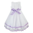 thumbnail image 4 of Girls Dress Purple Flower White Tulle Pleated Wedding Party Child Clothes 2-3, 4 of 4