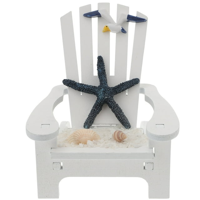 UPOUART 1Set Nautical Decor Wooden Mini Beach Chair Decoration For Home Decor Mediterranean Style Tabletop Beach Decor
