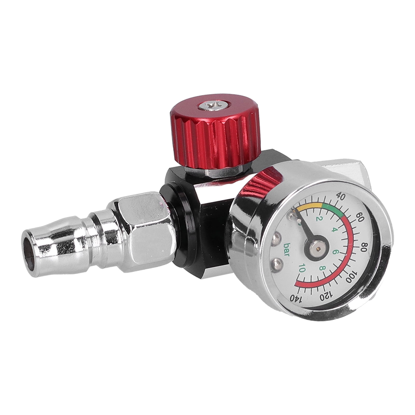 Paint Spray Guns Air Regulator, G1/4 Thread Silver Red Best Spray Effect Spray Paint GunAir