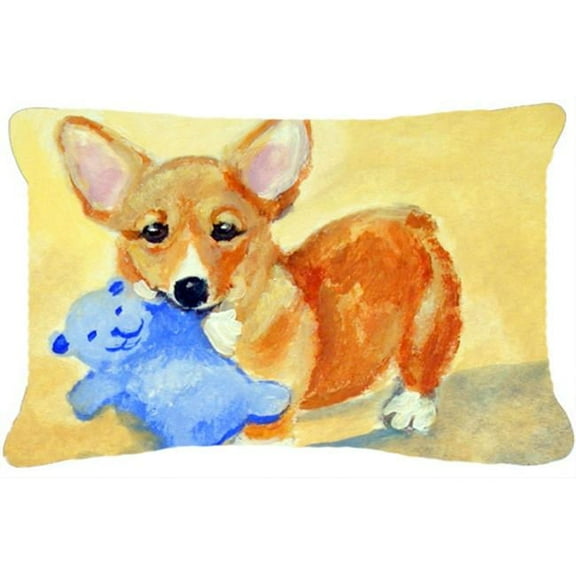 Corgi & Teddy Bear Fabric Decorative Pillow