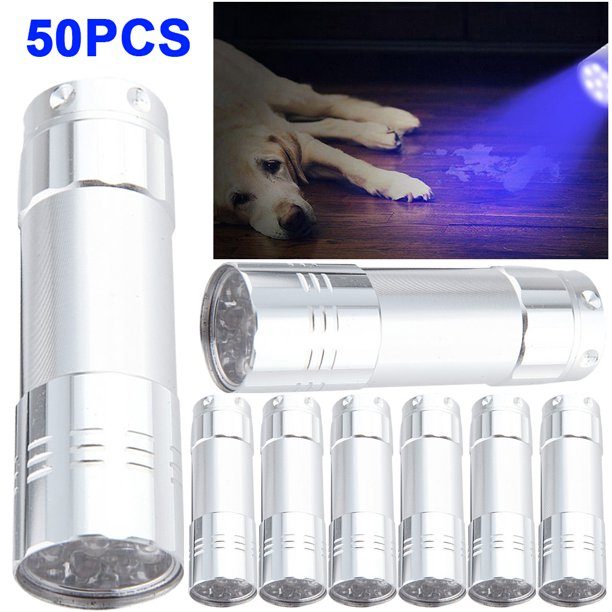 Linterna Ultravioleta 9 LED 395 Nm Antorcha Detección Portátil (plateada)
