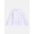 thumbnail image 6 of Scenario Women's and Women's Plus Embroidery Top with Lace Inserts, Sizes XS-4X, 6 of 7