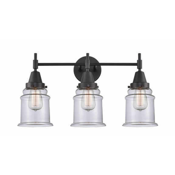 447-3W-BK-G182 Innovations Lighting Canton - 3 Light Bath Vanity-12.5 Inches Tall and 24 Inches Wide-Matte Black Finish-Clear Glass Color