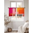 thumbnail image 5 of Pink Orange Semi Sheer Window Curtains 54 Inches Long, Geometric Modern Abstract Oil Painting Rod Pocket Voile Silky Chiffon Curtain Light Filtering Drapes for Living Room, Kitchen, 52"x54", 2 Panels, 5 of 9