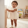 thumbnail image 3 of Baby Girl Ivory Romper Dress, 3 of 5