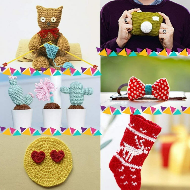  Crochet kit for Beginners 40 Mini Skeins of Colorful Acrylic  Yarn for Crocheting & Knitting (875 Yards), Storage Bag, 2 Crochet Hooks, 4  Crochet Stitch Markers, 2 Needles & 7 PDF Ebooks