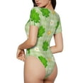 thumbnail image 2 of Kdxio St Patrick's Day11 for Women's Short-Sleeved Onesie Stylish Round Neck Pajamas Bodysuit Jumpsuit Nightwear-XX-Large, 2 of 7