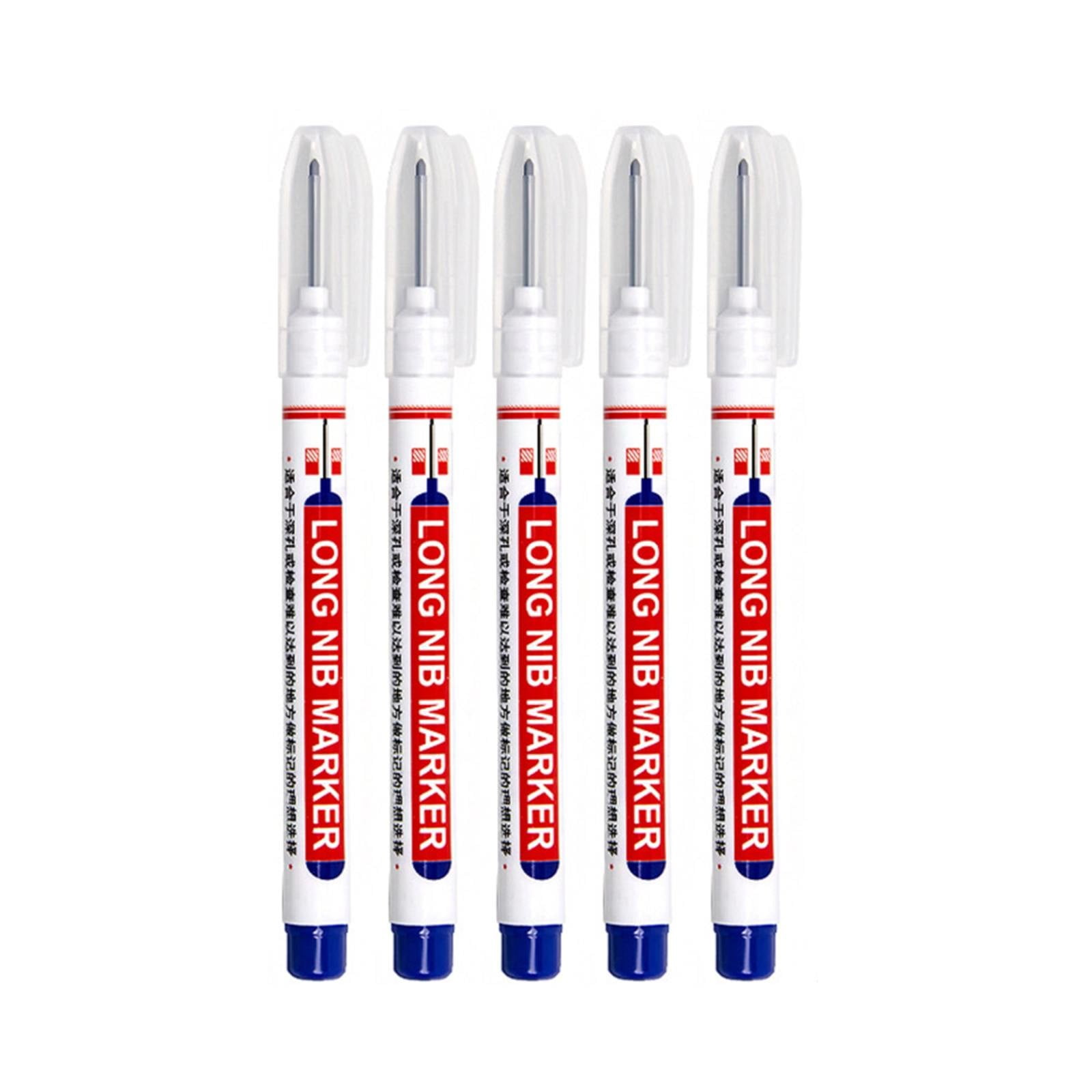 NANDIYNZHI 20Mm Long Head Deep Hole Marker Pen Building Marker Pen Marking Tool Metal Marker Pen Marker Pen Woodworking Ink Marker Pen 5Pc 10Ml Plastic 5.31*2.36*0.79 Inch (Clearance)Pen