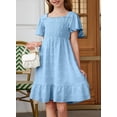 thumbnail image 3 of Vestido de verano bilbiano para niñas adolescentes con flor de chifón, talla 6 a 7 años, 3 of 7