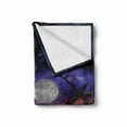 thumbnail image 2 of Moon Soft Flannel Fleece Throw Blanket, Desert Night Full Moon with Nebula and Rainbow in Starry Sky Art, Cozy Plush for Indoor and Outdoor Use, 50" x 70", Caramel Purple, by Ambesonne, 2 of 6