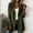Army Green-A, variant on Women's Corduroy Blazer Notched Lapel Button Front Ruffle Cuff Peplum Hem Fitted Long Sleeve Vintage Dressy Business Casual Fall Winter Jacket Coat Wine
