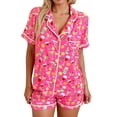 thumbnail image 7 of Women's Pajamas Valentine's Day Pjs Sets Short Sleeve Tops and Shorts Outfit for Womens Homewear, 7 of 7