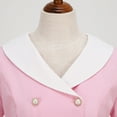 thumbnail image 5 of Brglopf 1960s Dresses for Women Lapel Double Breasted Dress 50sVintage Polka Dot Rockabilly Dresses Retro Tea Party Dress Pink XL, 5 of 7