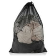 thumbnail image 2 of 1 Pack Mesh Laundry Bag - Large 24" x 36" - Durable, Machine Washable with Secure Drawstring Closure - Perfect for College Dorms, Laundromats, Apartments (Black), 2 of 7