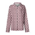 thumbnail image 3 of Womens Tops Plus Size Long Sleeved Lapel Button Up Casual Printed Shirt Pink L, 3 of 4