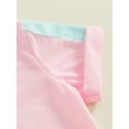 thumbnail image 5 of Bslissey Toddler Little Girls Summer 2Pcs Outfits Contrast Color Short Sleeve T-shirt Tops + Elastic Waist Shorts 12M 18M 24M 3T 4T 5T Kids Casual Short Pants Sets, 5 of 9