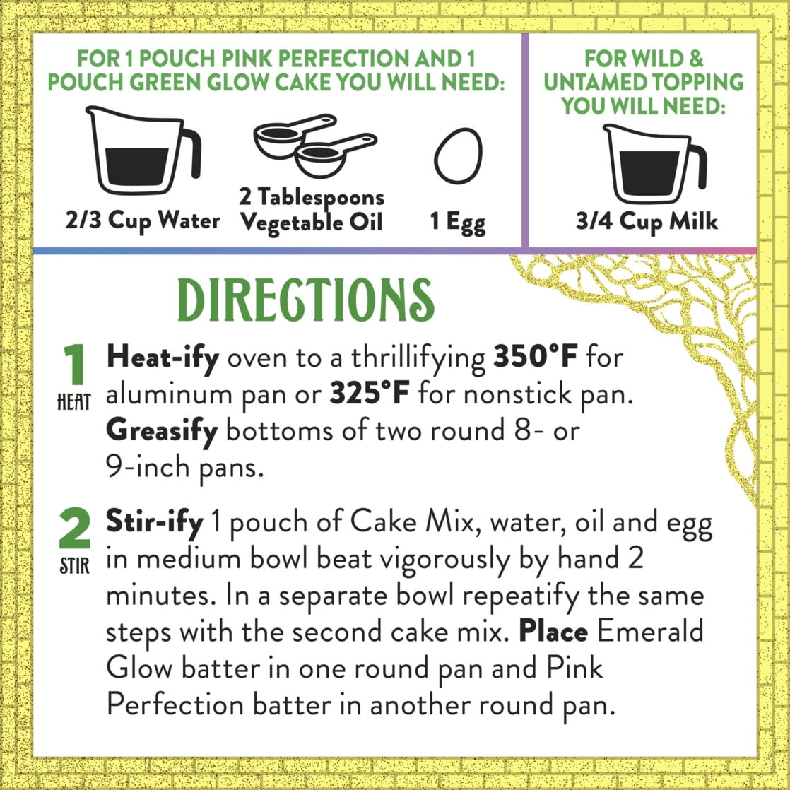 Betty Crocker Exclusives Wicked For Good Vanilla Cake Mix Kit, Walmart Exclusive, 19.4 oz