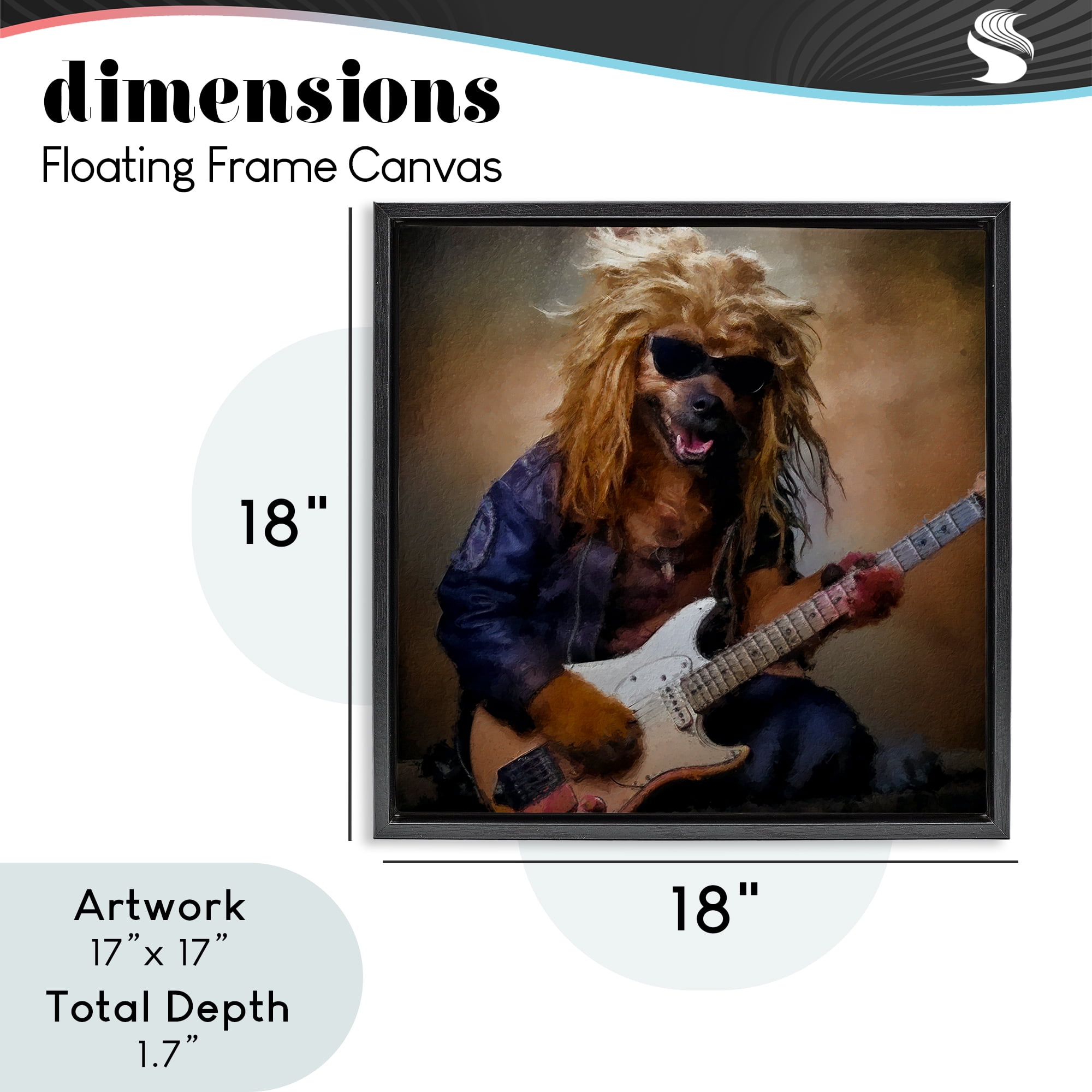 Musician Canine Clark Black Framed Floater Canvas Wall Art, design by Sean Parnell