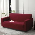 thumbnail image 6 of MJIAexp (91"-110") Stretch Sofa Cover Slipcover,Couch Covers for 4 Cushion Couch Sofa with sofa armrest,Pet Friendly Furniture Protector Sofa with Elastic Bottom for Kids,Jacquard lines(Dark Red), 6 of 7