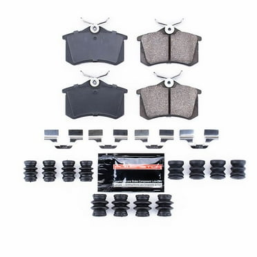 Power Stop Z23-1965 Rear Brake Pads - Carbon Fiber Ceramic, Low Dust, With Hardware Kit