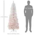 thumbnail image 2 of 6ft Pink & White Pencil Christmas Tree – Auto Open, Realistic Pine, 72" Indoor Holiday Decor for Living Room, Entryway & Small Spaces, 2 of 7