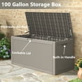 thumbnail image 2 of Bifanuo 100 Gallon Deck Box Lockable Resin Outdoor Storage Box Waterproof Outdoor Container for Patio Furniture Cushions, Pillow, 2 of 6