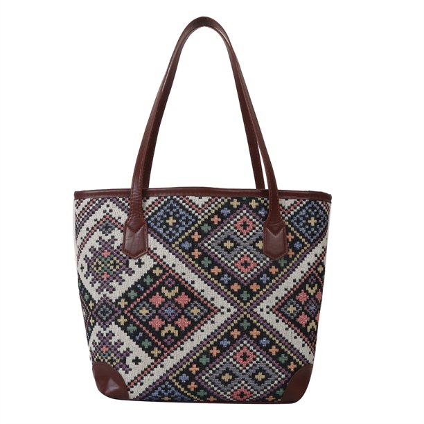 Bolsa De Hombro Bolso de mano para mujer, bolso de hombro de lona, bolso de mano elegante para mujer, bolsos grandes (marrón) Ehuebsd Para Estrenar