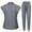 Gray, variant on MLQIDK Scrubs for Women Set Plus Size Nursing Uniforms Stretchy V-Neck Yoga Scrub Pants and Tops Scrub Joggers Medical Scrubs Med Couture Scrubs Light Blue M