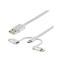 StarTech 1m (3ft) USB Multi-Charger Cable - Lightning, USB-C, Micro-B