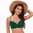 thumbnail image 5 of HCNTES Bikini Tops for Women Cropped Tankini Tops Beach Padded Cut Out Adjustable Spaghetti Straps Swimwear Top Only(S,a60-Green), 5 of 9