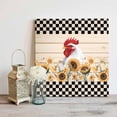 thumbnail image 4 of Farmhouse Framed Canvas Wall Art, Vintage Farm Chicken Sunflowers Black Plaid Wooden Wall Art Painting for Living Room Bedroom Home Decor, 24”x24”, Office Artwork Print, 4 of 9