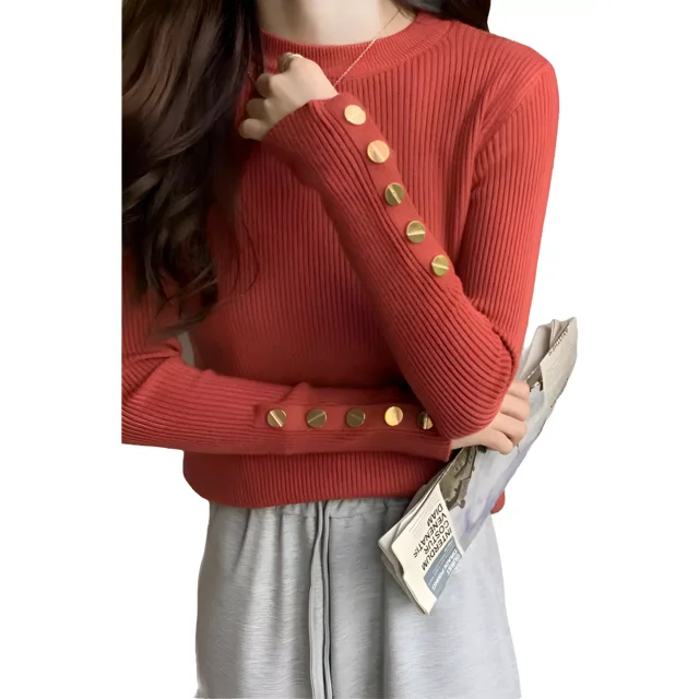 Blusa Suéter Para Mujer Cuello Alto Casual De Manga Largas
