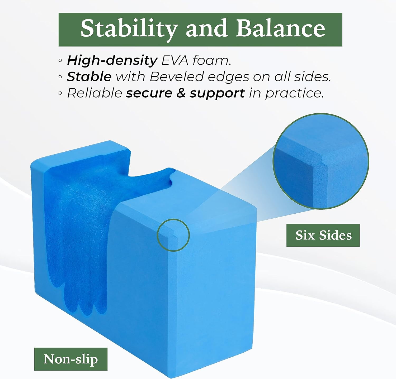 Yes4All Yoga Blocks 2 Pack Wrist Support, Comfort, and Grip Strength, Support for Balance Fitness and Exercise, EVA Foam Blocks Pilates Yoga Brick Yoga Accessories