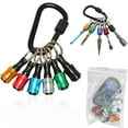 thumbnail image 4 of 6-Piece Hexagonal Tool Holder Impact Drill Bit Rack, 6 Set of 1/4 Inch Hex Shank Impact Drill Bit Holder Key Chain Alloy Drill Bit Holder With Black Carabiner for Functional Tool & Home, 4 of 5