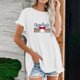 thumbnail image 2 of Blusa de manga corta con estampado regular de flecos y cuello redondo de algodón y cáñamo para mujer OAVQHLG3B Store  lin121212, 2 of 5