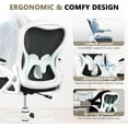 thumbnail image 4 of Winrise Drafting Chair, Tall Office Chair Ergonomic Standing Desk Chair, Lumbar Support Computer Chair Swivel Task Rolling Chair with Adjustable Flip-up Armrests & Foot Ring (White), 4 of 7