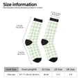 thumbnail image 2 of Honeii Pistachio Green Checkboard Print Adult Socks,Crew Socks,Casual Calf Socks,Daily Wear Socks for Men & Women, Perfect for Sports, Casual and Everyday Use, 2 of 6