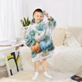 thumbnail image 6 of Wearable Blanket with Sleeves and Pocket Oversized Hooded Sweatshirt 3-14 YR Watercolor Pumpkins and Leaves S, 6 of 7