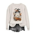 thumbnail image 2 of Womens Crewneck Sweatshirts Halloween Printed Shirts Fall Winter Long Sleeve Sweaters Casual Blouses Loose Sweatshirt Pullover Top Halloween Costumes, 2 of 4