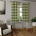thumbnail image 2 of Ambesonne Abstract Grommet Curtain, Contemporary Roundy Waves, 50"x120", Ivory Slate Blue Marigold, 2 of 5