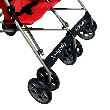 AmorosO 4232 Twin Umbrella Stroller - Red with Black